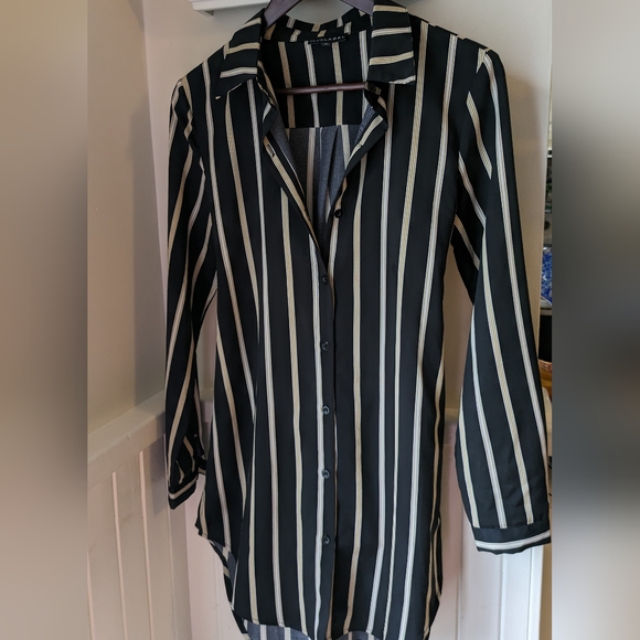 Pinstripe blouse dress    med - Picture 2 of 5